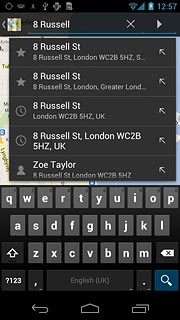 Press the required destination.