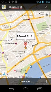 Press the information field above the destination.