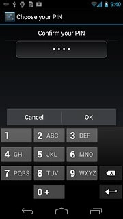 Key in the phone lock code again and press OK.