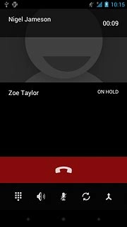 Press the swap calls icon to swap calls.