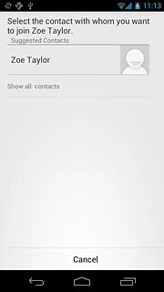 If no suggestions are displayed:Press Show all contacts.