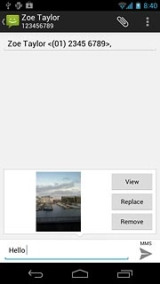 Press arrow right when you've finished your picture message.