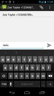 Press arrow right when you've written your text message.