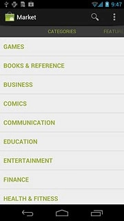 To search by category:Press CATEGORIES at the top of the display.Go to the required category.