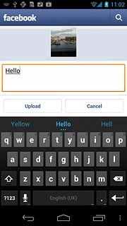 Key in text for the picture.Press Upload.
