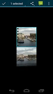 When a picture or video clip is displayed in a blue frame, it's selected.