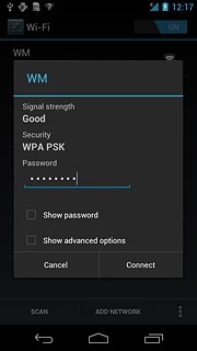 Follow the instructions on the display to select security settings, if required.Press Connect, if required.