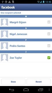 When the box next to the recipient is ticked (V), the recipient is selected.