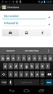 Press the mode of transportation icon.