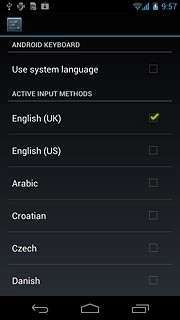 When the box next to the language is ticked (V), it's selected.