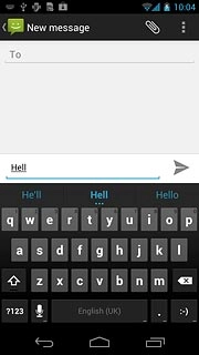 If required, press and hold the word suggestion at the centre of the display to see more words.