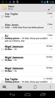 If email accounts have been created already:Press the settings icon.