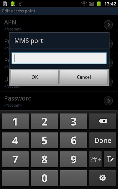Key in 8080 and press OK.