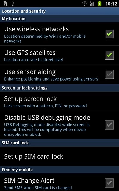 When the box next to the menu item is ticked (V), the function is turned on.