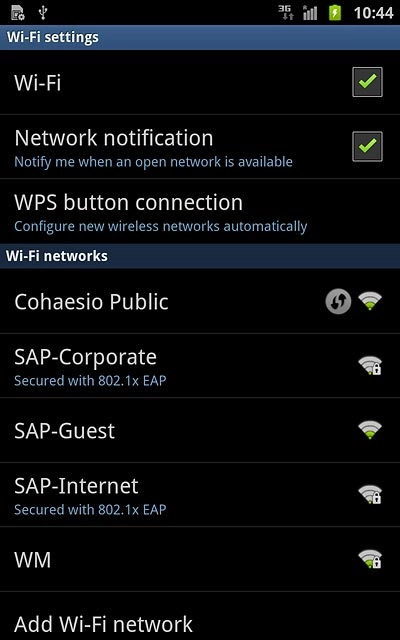When the box next to the menu item is ticked (V), Wi-Fi is turned on.