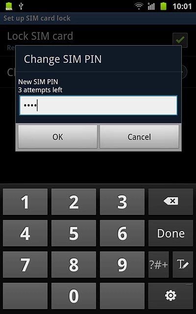 Key in a new four-digit PIN and press OK.