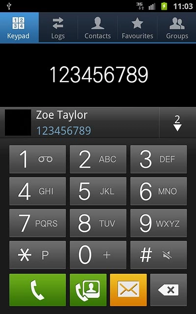 Key in the required number and press the video call icon.