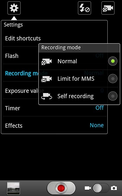 Press Normal or Limit for MMS.