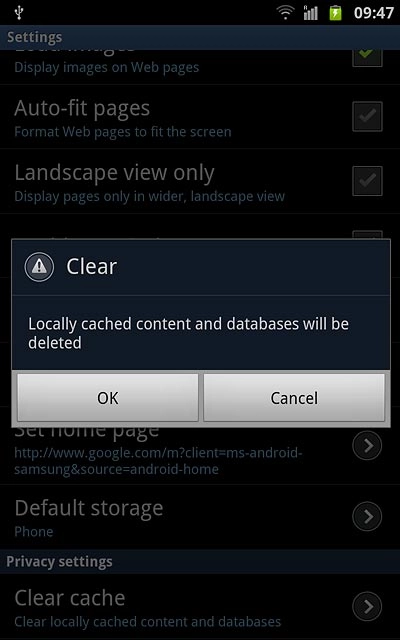 Press OK to confirm.
