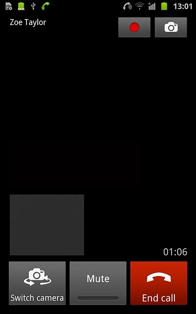 To change camera:Press Switch camera.Depending on the current setting the front or the back camera is turned on.