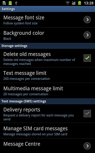 Press Message Centre.