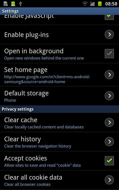 Press Clear all cookie data.