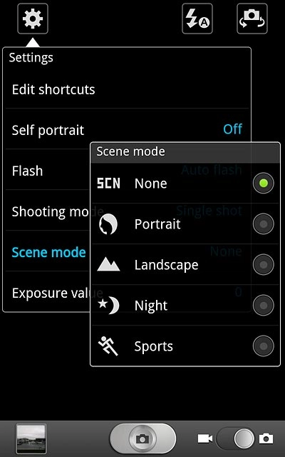 Press None or the required setting.