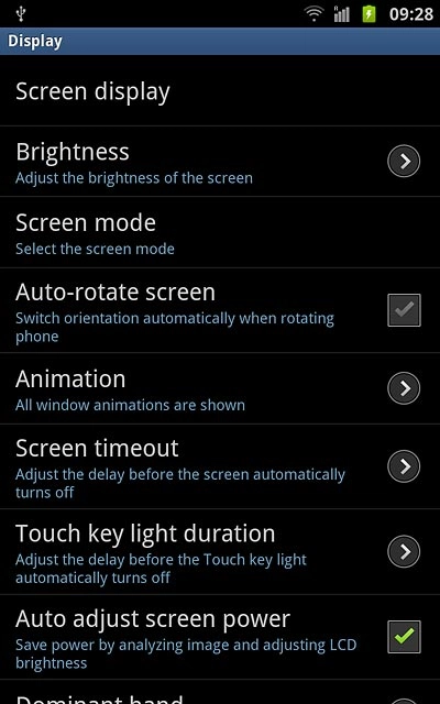 Press Screen timeout.