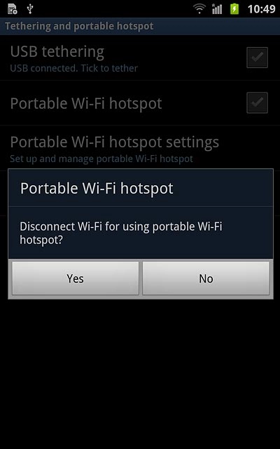 If required, press Yes to confirm.