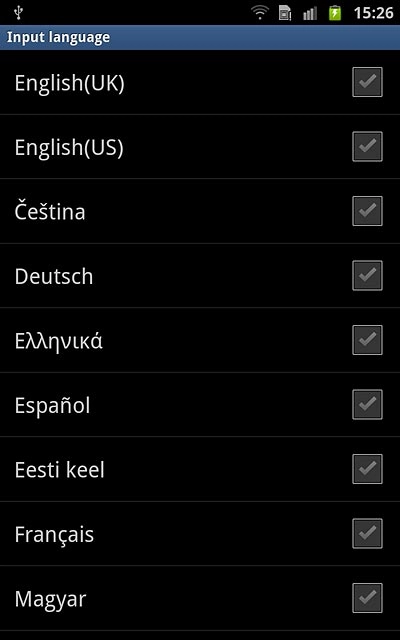 Press the required language.