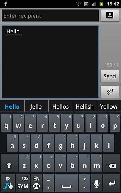 Press the required word to insert it.