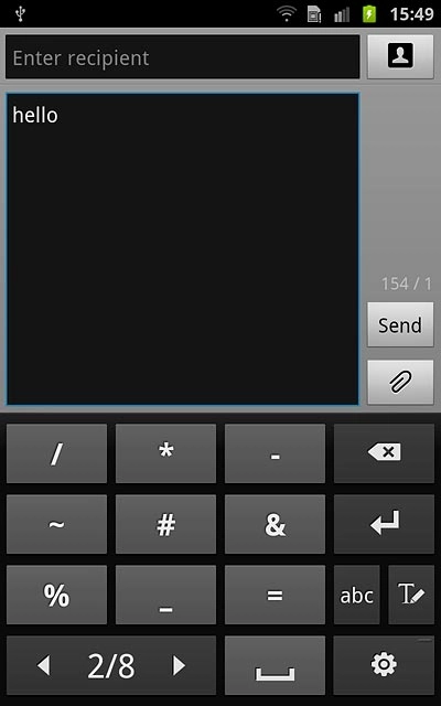 Press the required symbols.