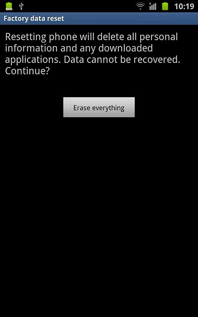 Press Erase everything.Wait a moment while the factory default settings are restored.Follow the instructions on the display to set up your phone and prepare it for use.