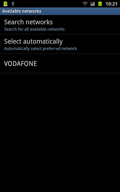 A list of networks within range is displayed.Press the required network.Your display will tell you if you have access to the network you've chosen.