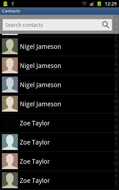 Press the required contact.