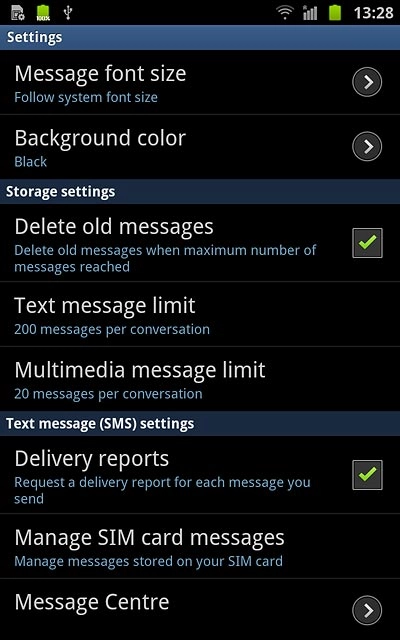 When the box next to the menu item is ticked (V), the function is turned on.