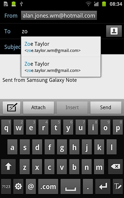 Press the required contact.Repeat the procedure to add more recipients.
