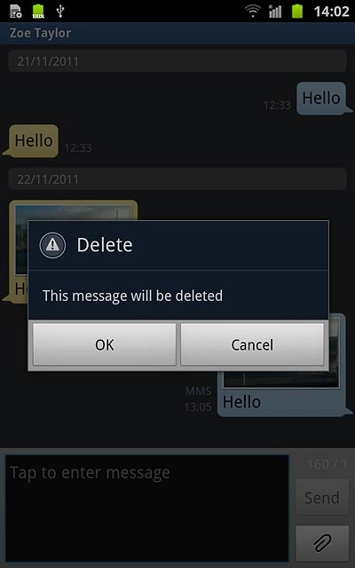 Press OK to confirm.