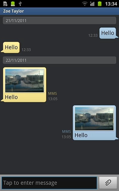 Press and hold the required text message until a pop-up menu is displayed.