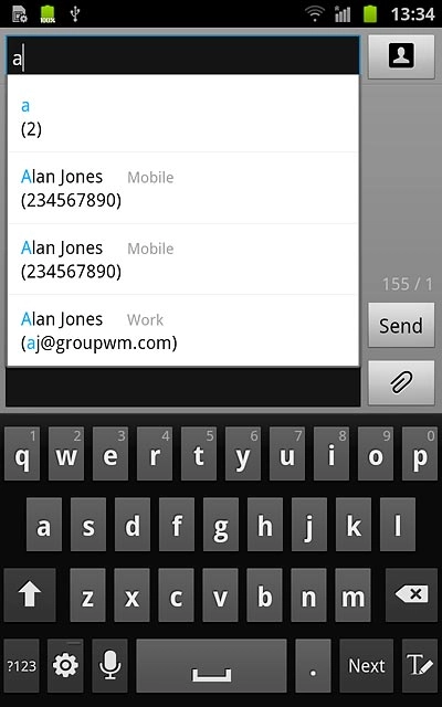 Press the required contact.