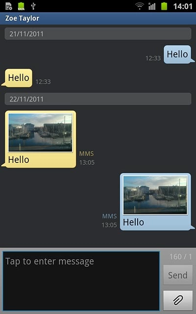 Press and hold the required picture message until a pop-up menu is displayed.