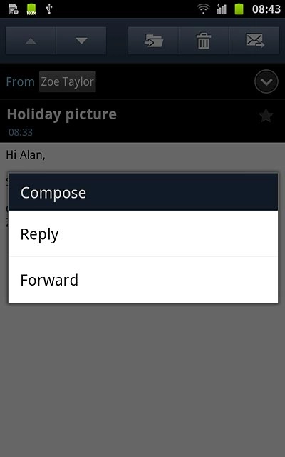 Press Forward.Key in the first letters of the required contact.Matching contacts are displayed.