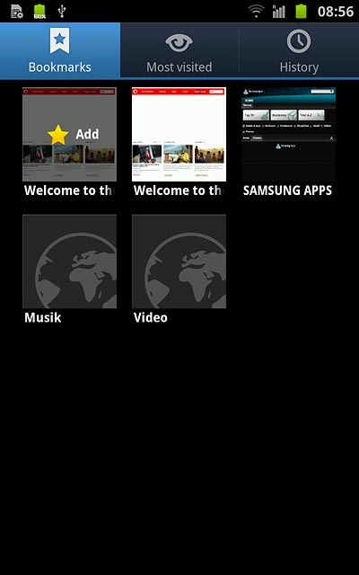 Press the required bookmark.