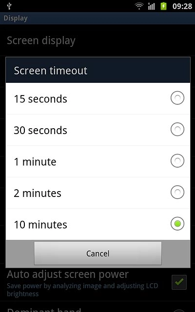Press the required period.