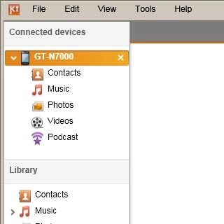 Select your phone in the menu to the left.
