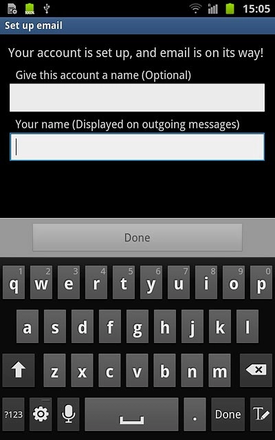 Press the field below Your name (Displayed on outgoing messages) and key in the required sender name.