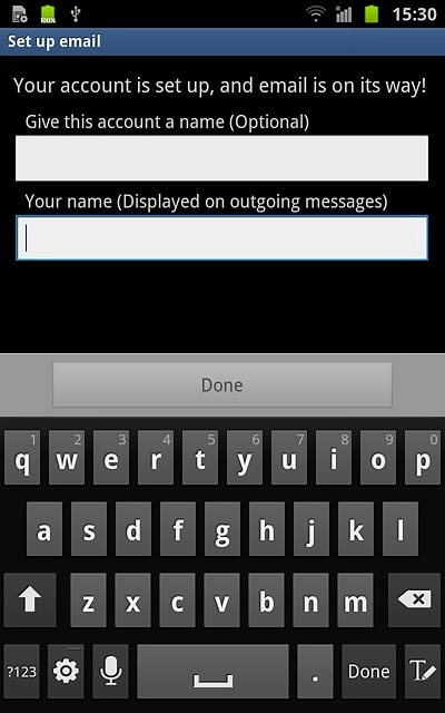 Press the field below Your name (Displayed on outgoing messages) and key in the required sender name.