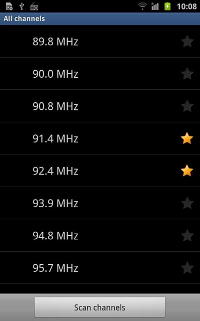 Press the required channel.