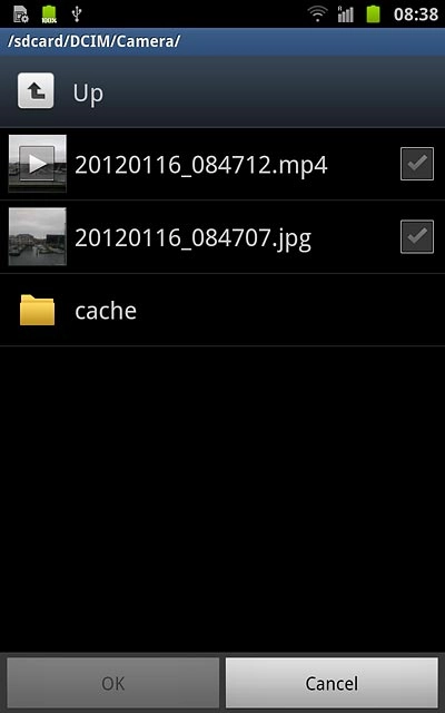 Press the box next to the required file.