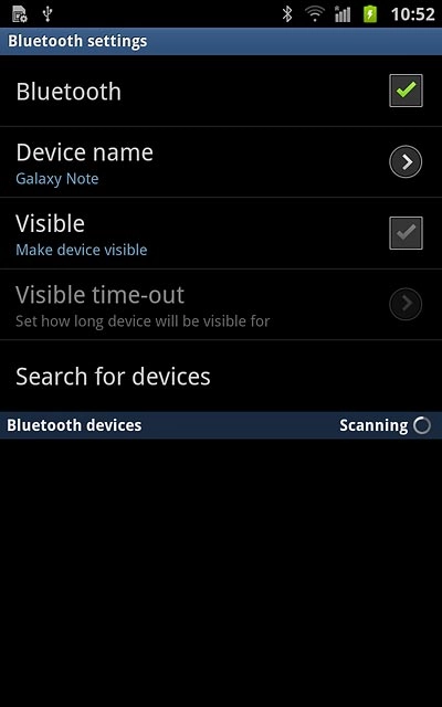 When the box next to the menu item is ticked (V), Bluetooth is turned on.
